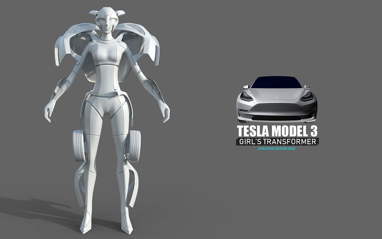 特斯拉model3的同人变化实验（图ZMjAwNTA1MTIw） - 交通工具 - 站酷设计师老模王原创素材 - 站酷ZCOOL