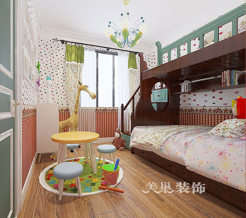 保利永威西溪花园142平四室两厅美式乡村装修效果图——儿童房
