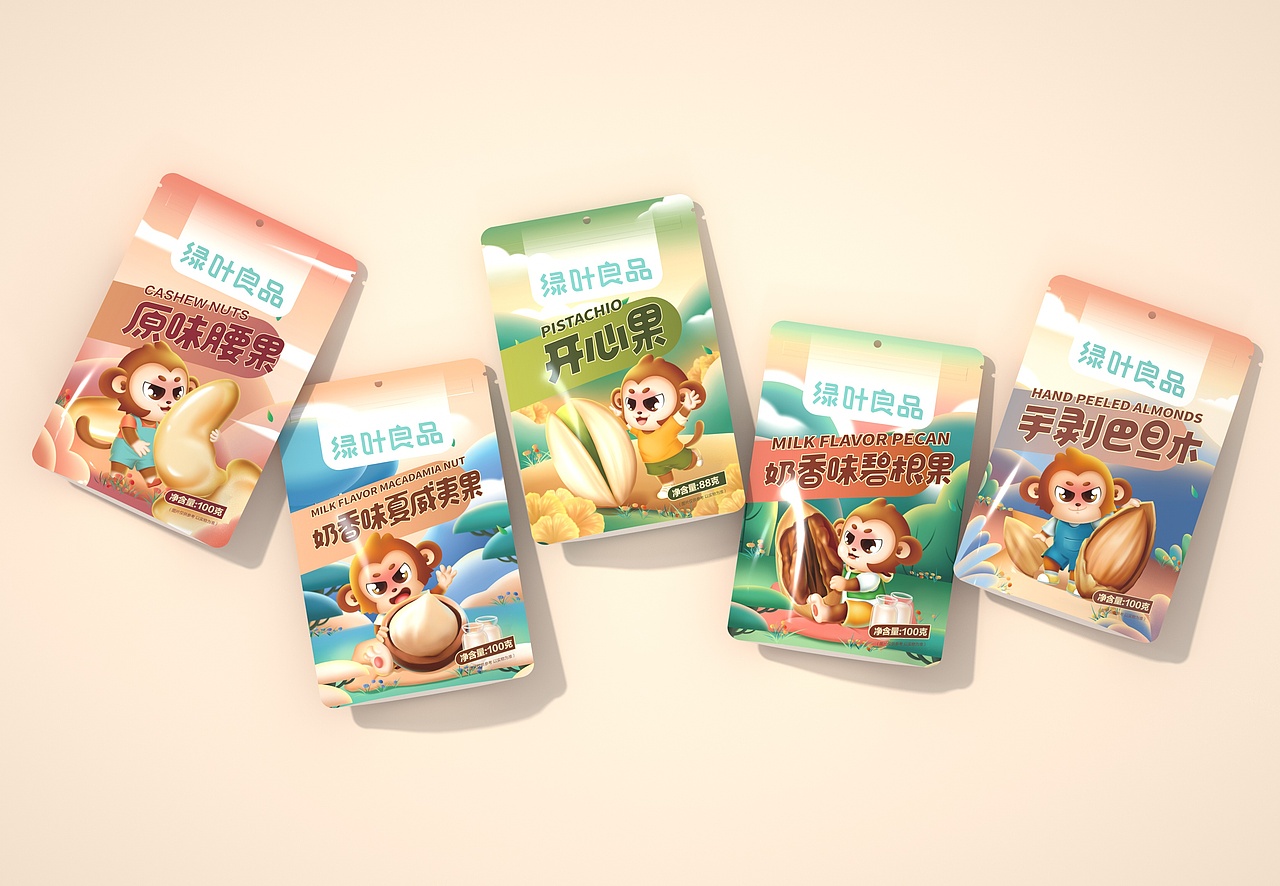 尚智×绿叶日记 | 坚果/膨化/大礼包系列包装设计