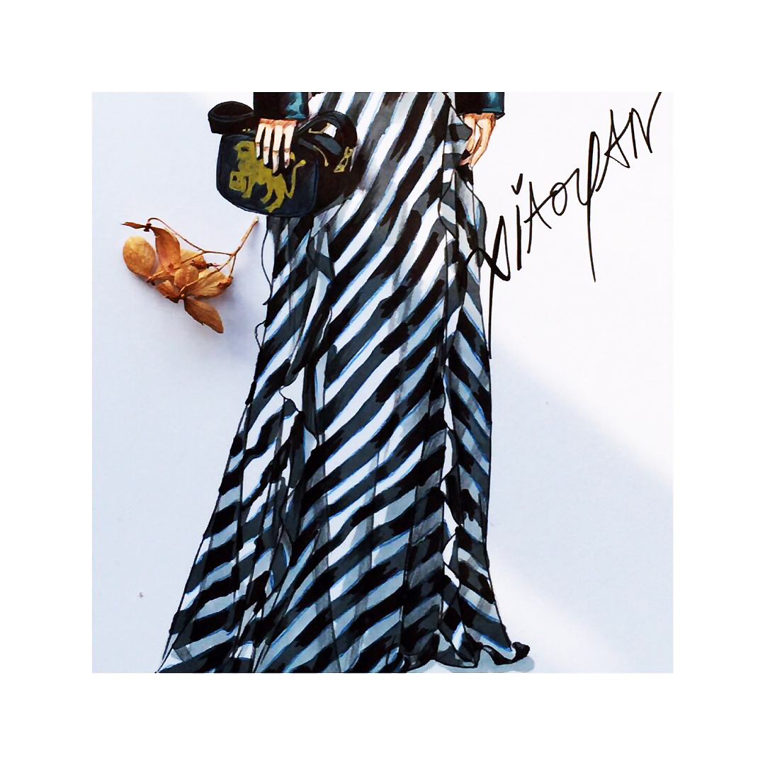 成衣服装街拍风格手绘