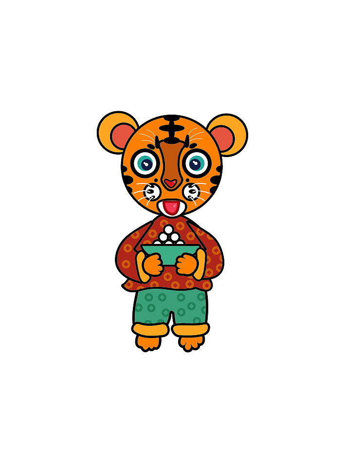 虎年春节可爱大眼虎形象