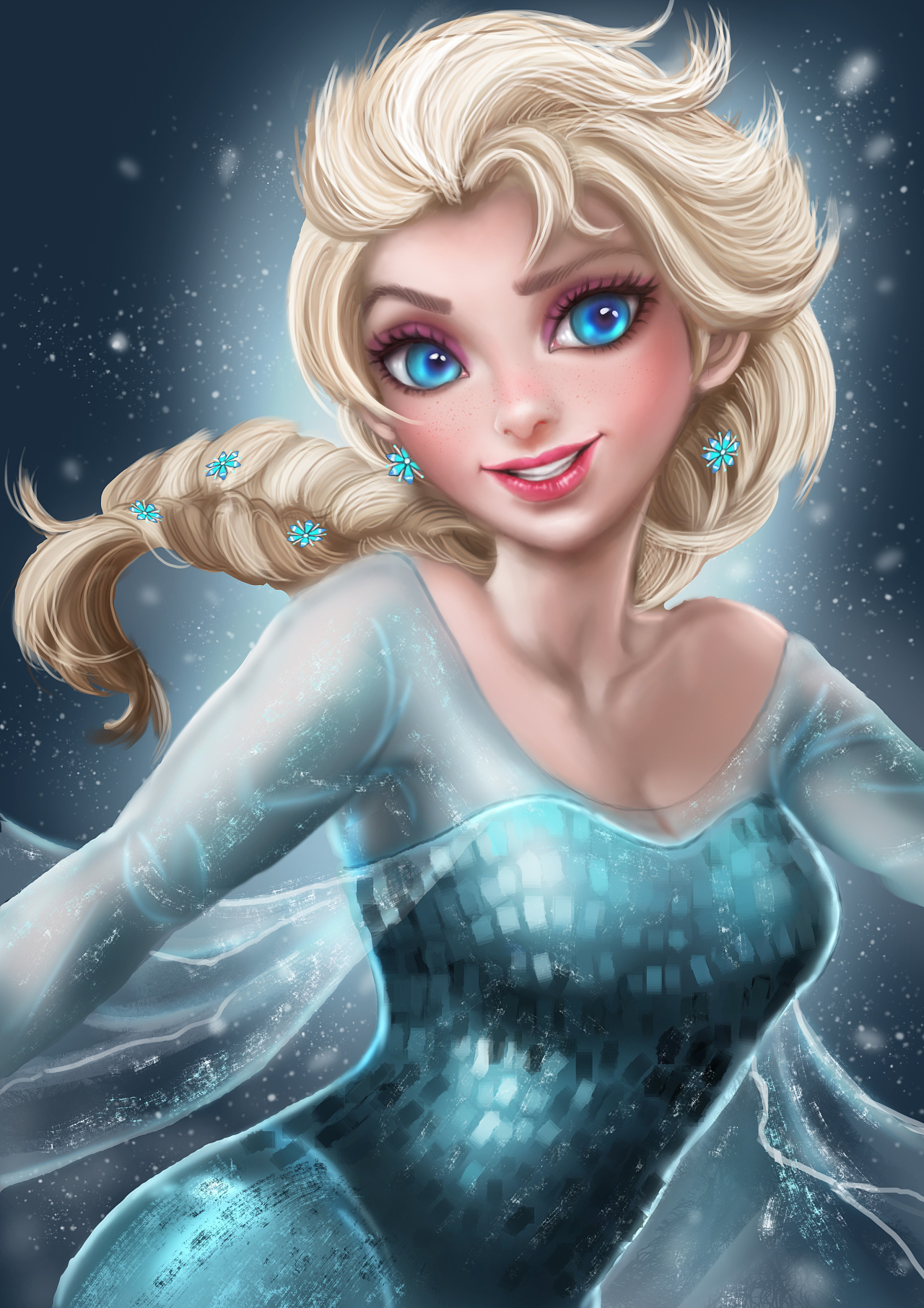 冰雪奇缘elsa临摹练习