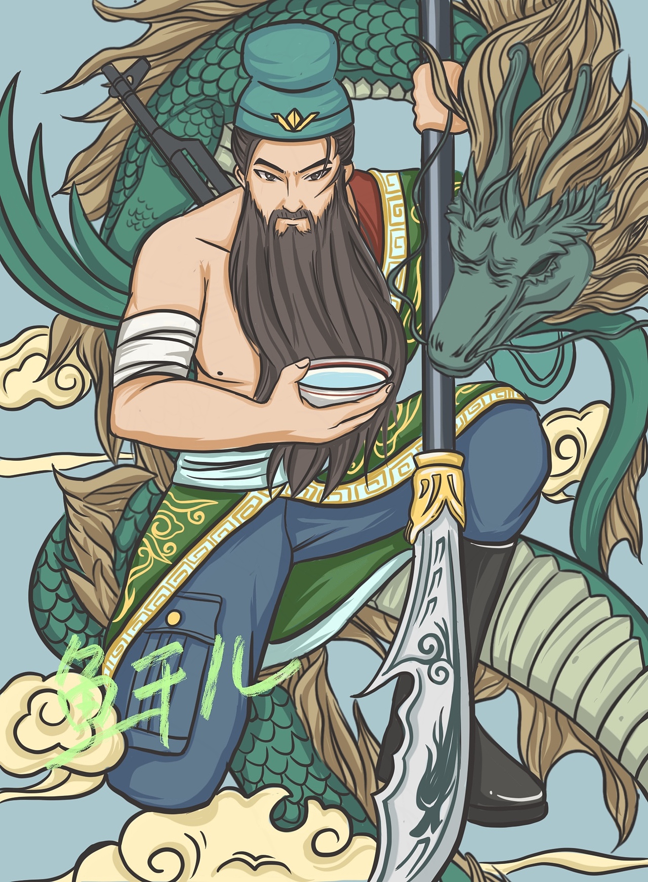 国潮历史人物插画