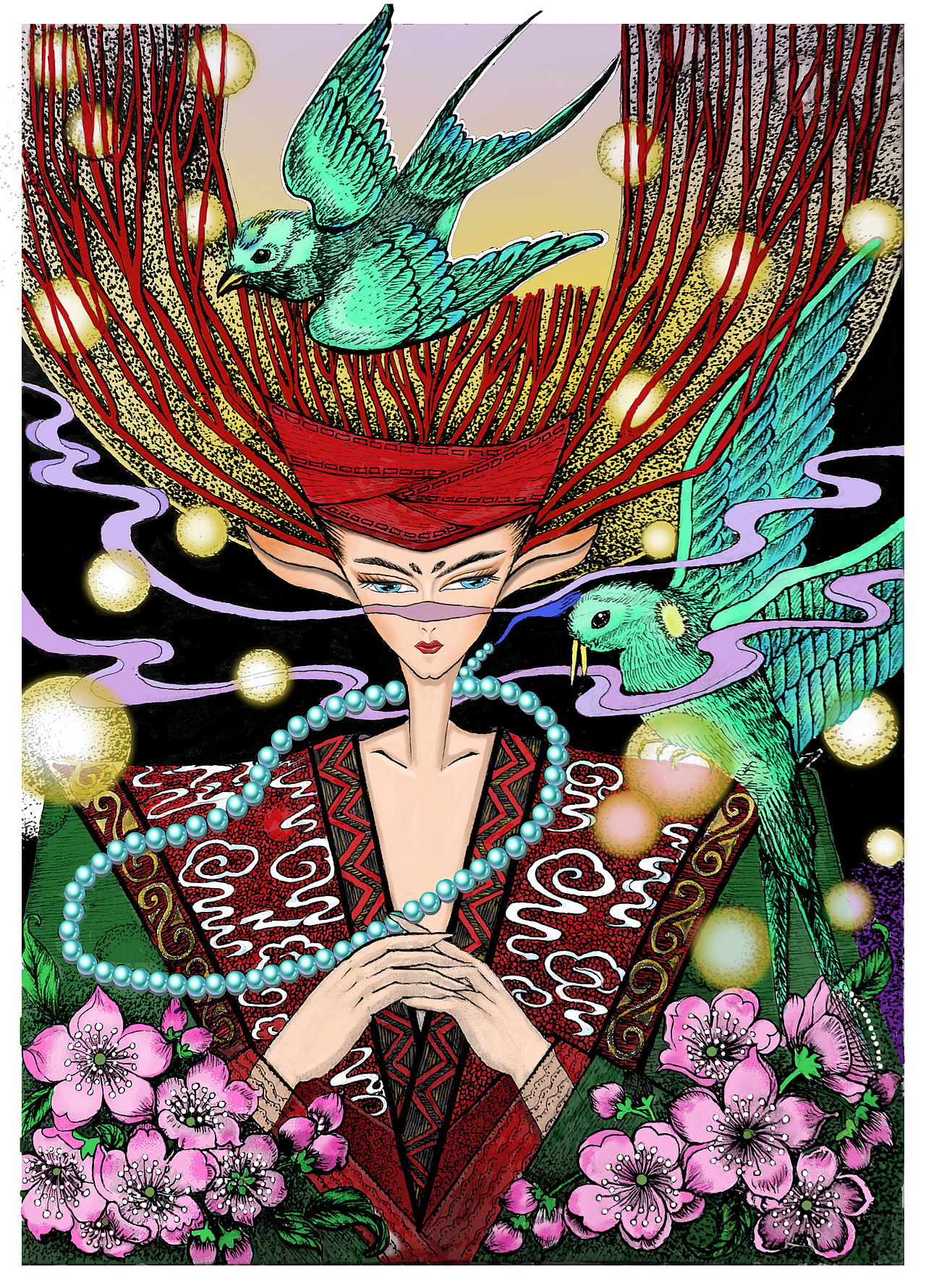 桃之夭夭，烁烁其华！白鹿仙儿，喜鹊搭桥，一路桃花别（图ZMjcwMTA3MDc2） - 创作习作 - 站酷设计师古冷七少原创素材 - 站酷ZCOOL