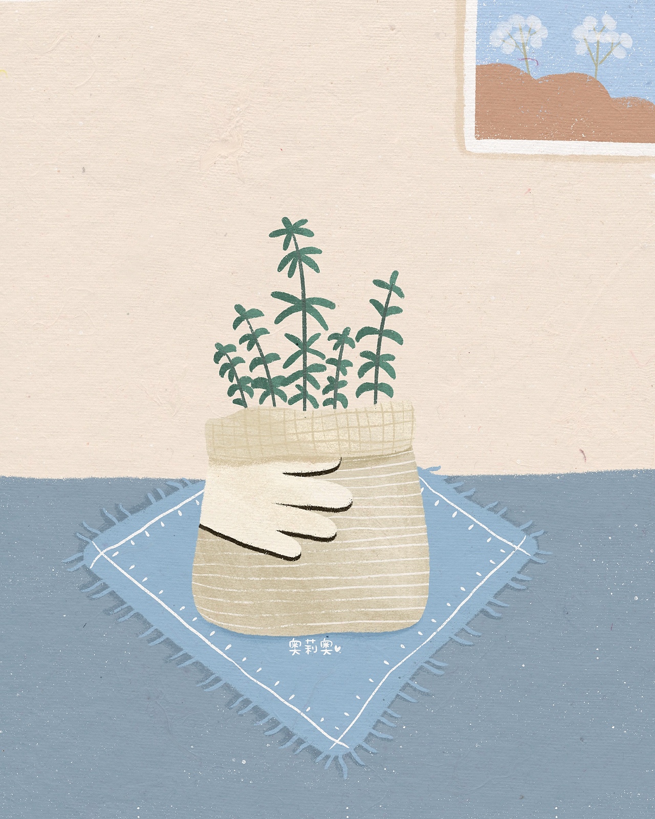 植物插画,扁平插画