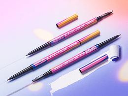 胡乱发一组化妆品创意场景图眉笔眼线笔卡奇色彩