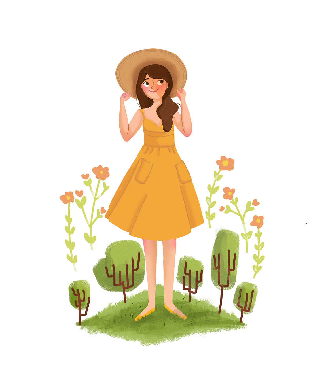 临摹作品-穿黄裙的女孩