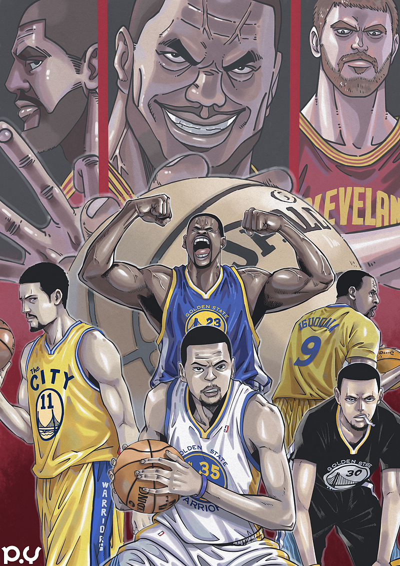 勇士骑士连续3年总决赛会师（图ZODAyMjEwNDg=） - 创作习作 - 站酷设计师P_YUAN原创素材 - 站酷ZCOOL