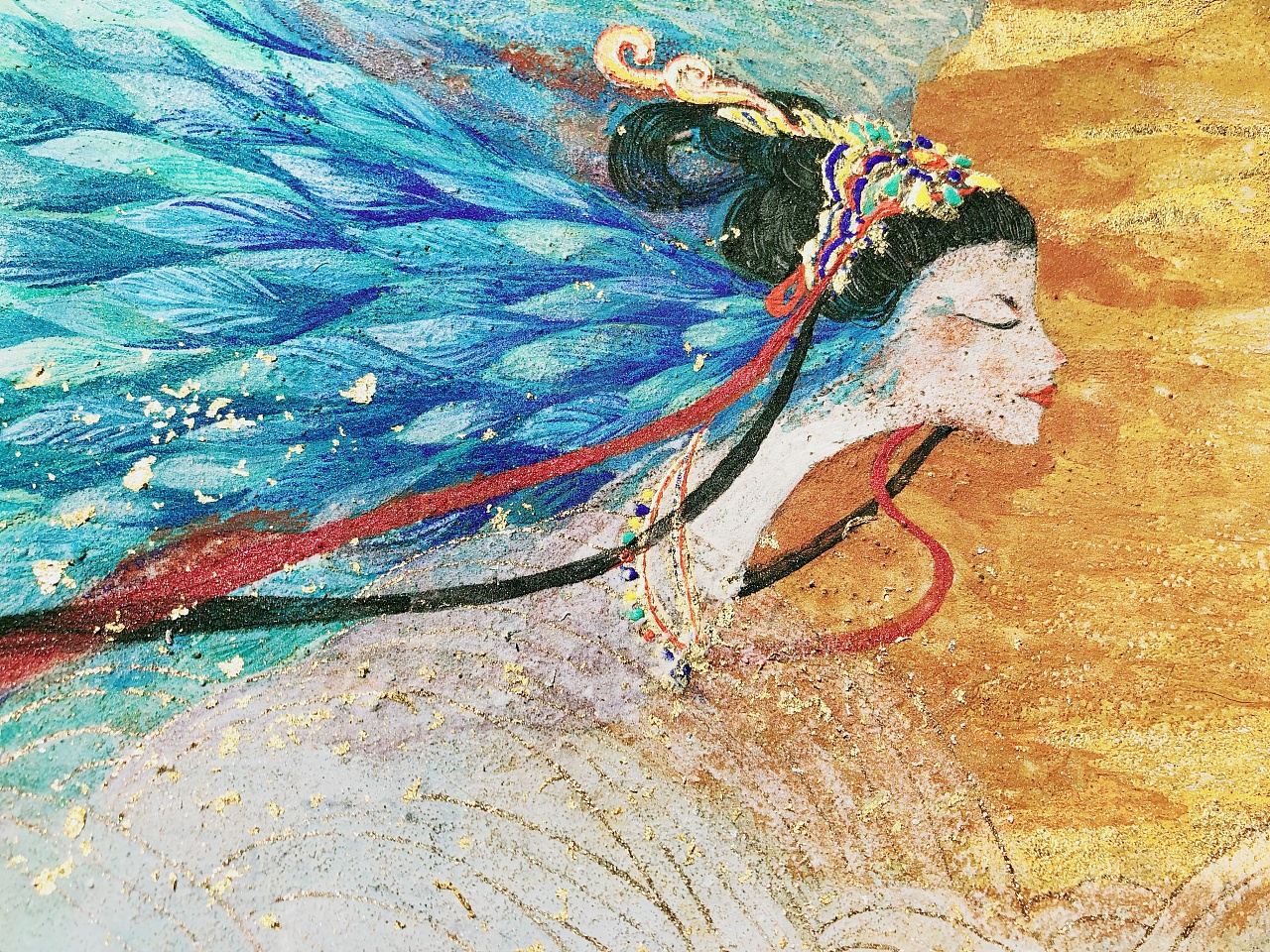 岩彩-《青鸟,寻迹》|纯艺术|绘画|莳三 - 原创作品 - 站酷 (zcool)