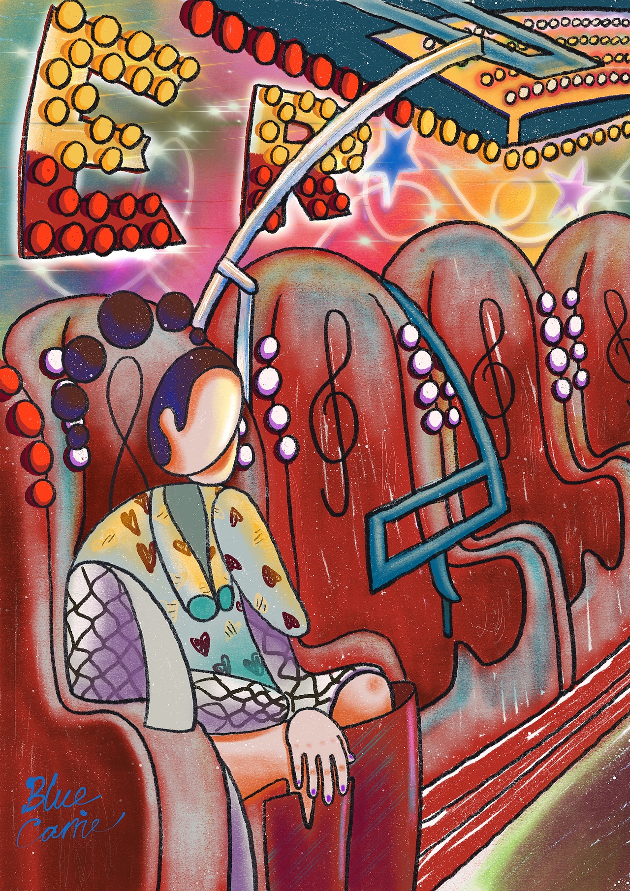 Fly to the Moon（图ZMjQxNTU0MTc2） - 艺术插画 - 站酷设计师BlueCarrie原创素材 - 站酷ZCOOL