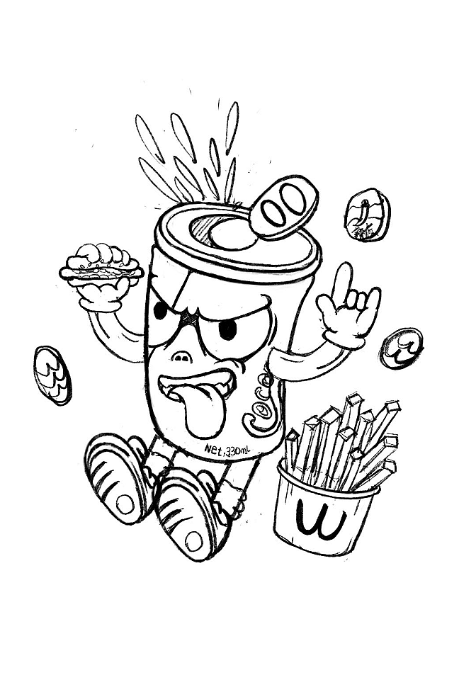 疯狂的可乐|插画|创作习作|无不良_原创作品-站酷zcool