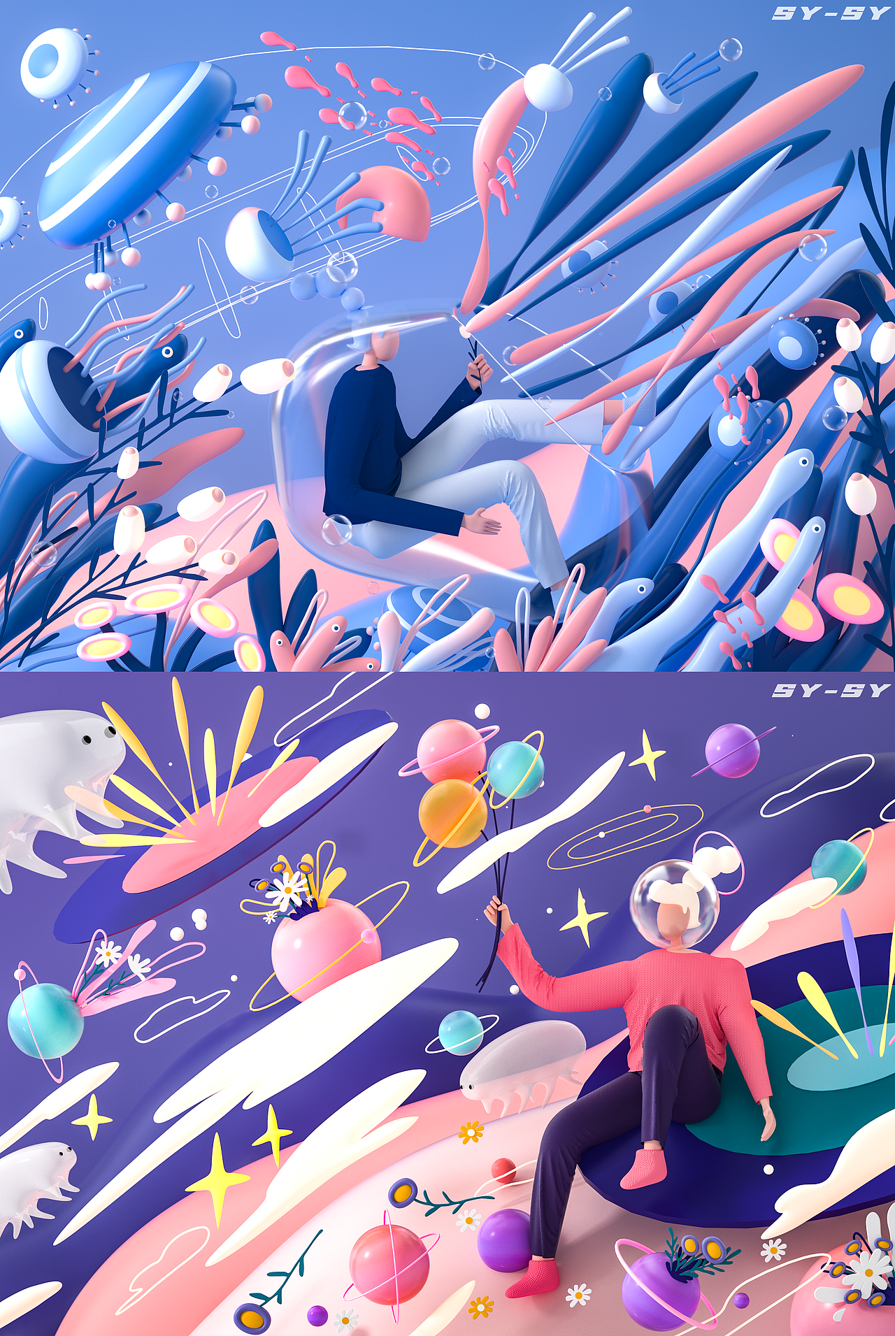 3D插画类-海洋与宇宙