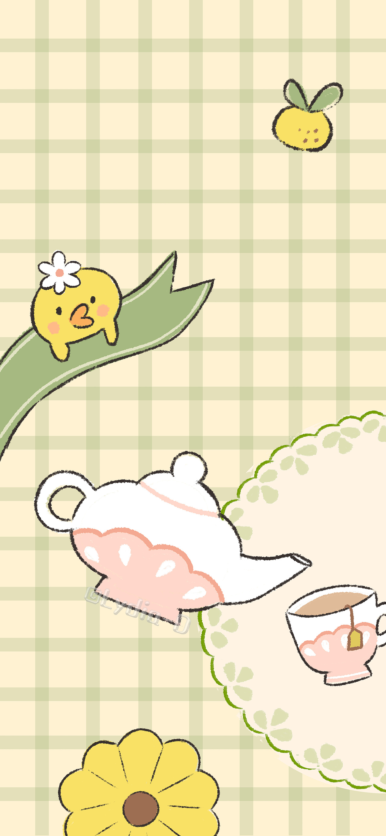 手绘食物壁纸-幸福满溢-美食插画