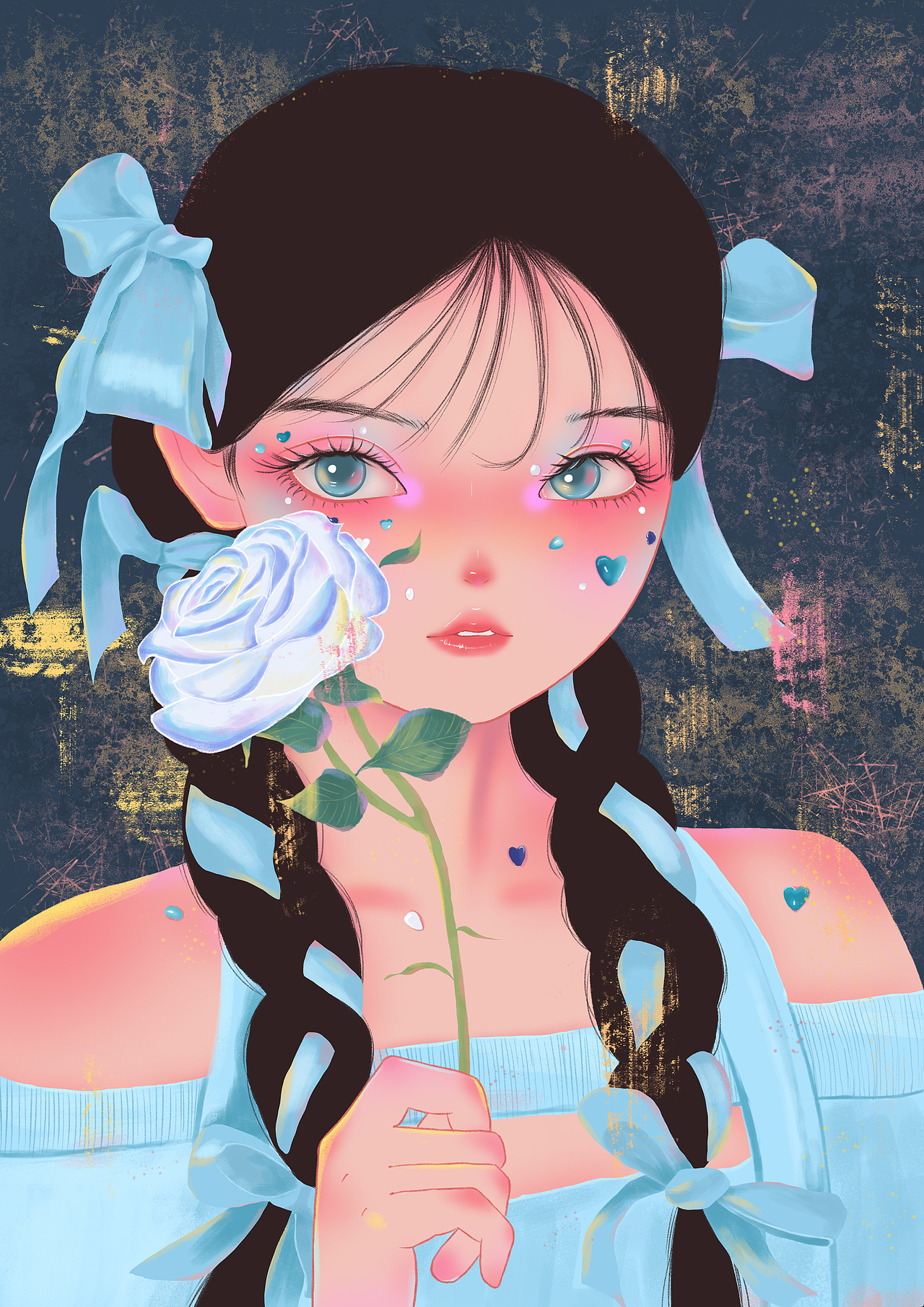 少女与花插画 合集（图ZMzI2ODgwMDA0） - 创作习作 - 站酷设计师荔枝小雪人9原创素材 - 站酷ZCOOL