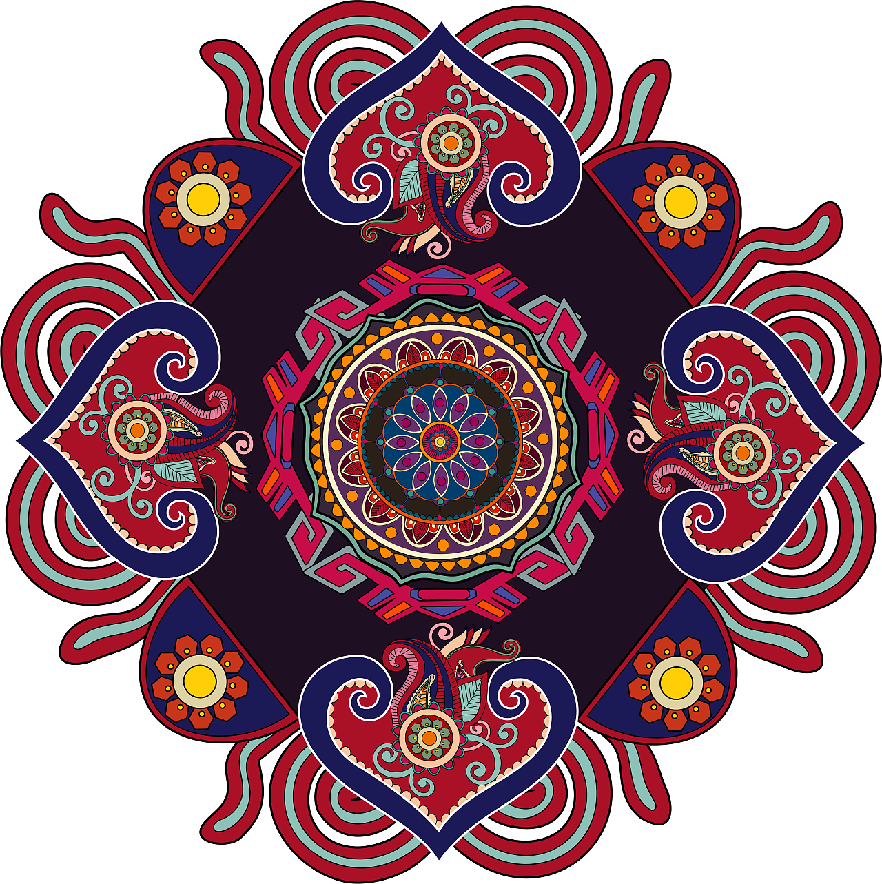 少数民族服饰纹样提取图案设计及动态变化演示一