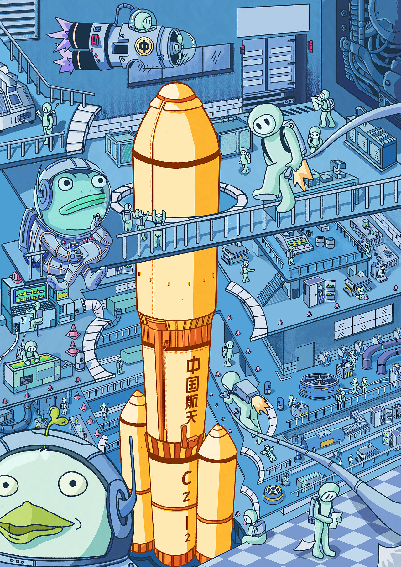 中国航天插画（图ZMjc2MTg2OTI4） - 创作习作 - 站酷设计师哲冲原创素材 - 站酷ZCOOL
