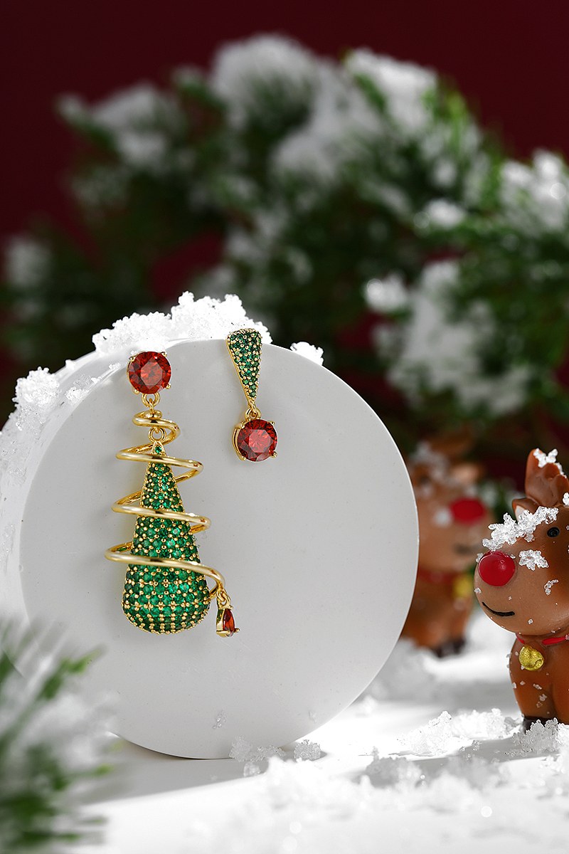 圣诞珠宝饰品圣诞场景圣诞首饰拍摄圣诞耳钉首饰