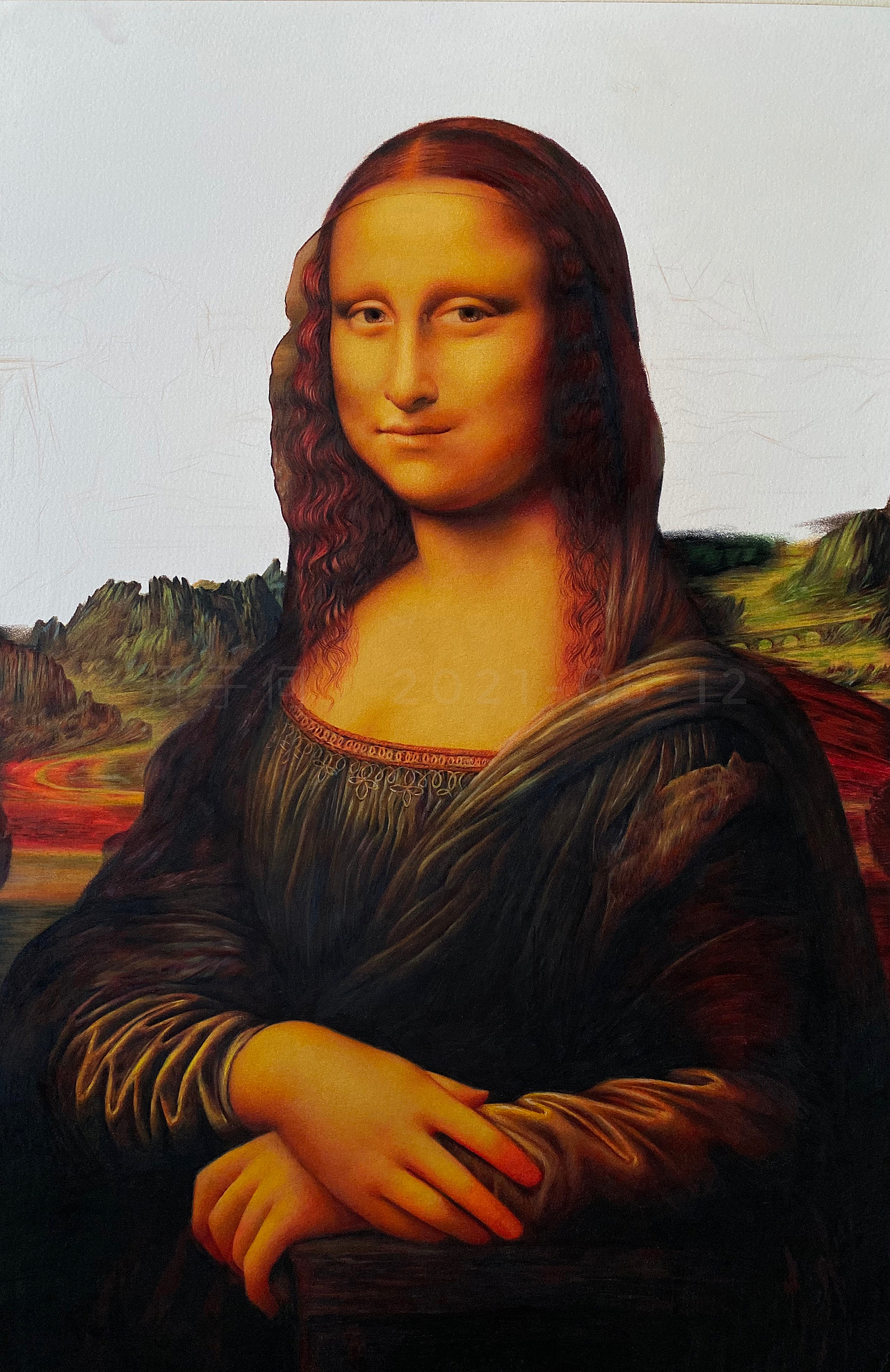 彩铅人物-《蒙娜丽莎》临摹