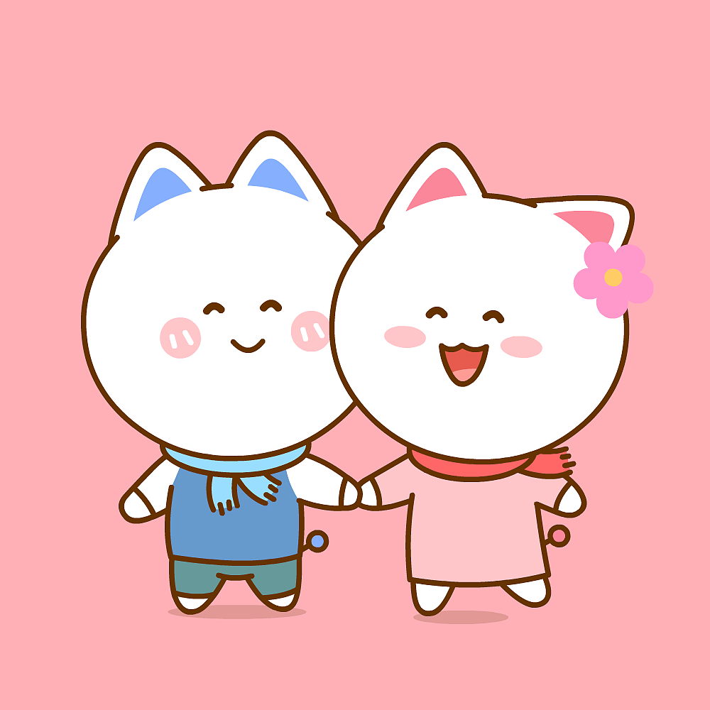 桃小仙  跨年 新年快乐 微信表情 卡通动漫 头像壁纸 可爱情侣二花