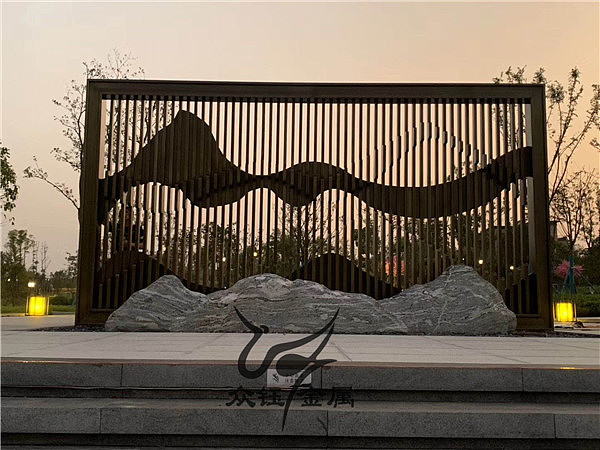 户外不锈钢镂空激光屏风 外墙装饰隔断