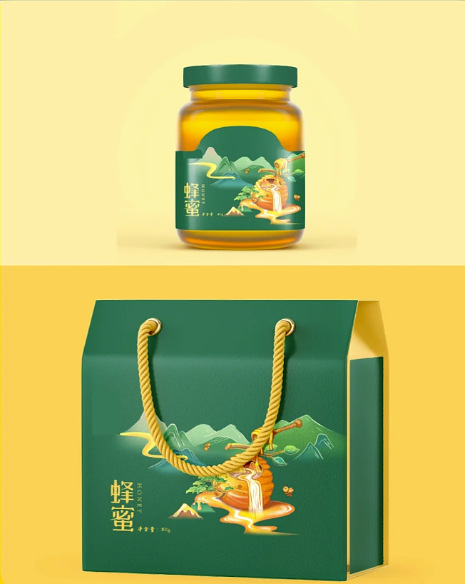 手绘蜂蜜礼盒包装