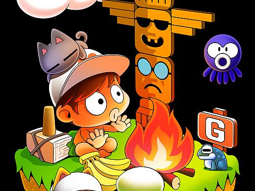 大远捞鱼 FC插画系列 冒险岛（个人主页-ZNDYzNTUyNzI=） - 创作习作 - 站酷设计师大远原创素材 - 站酷ZCOOL