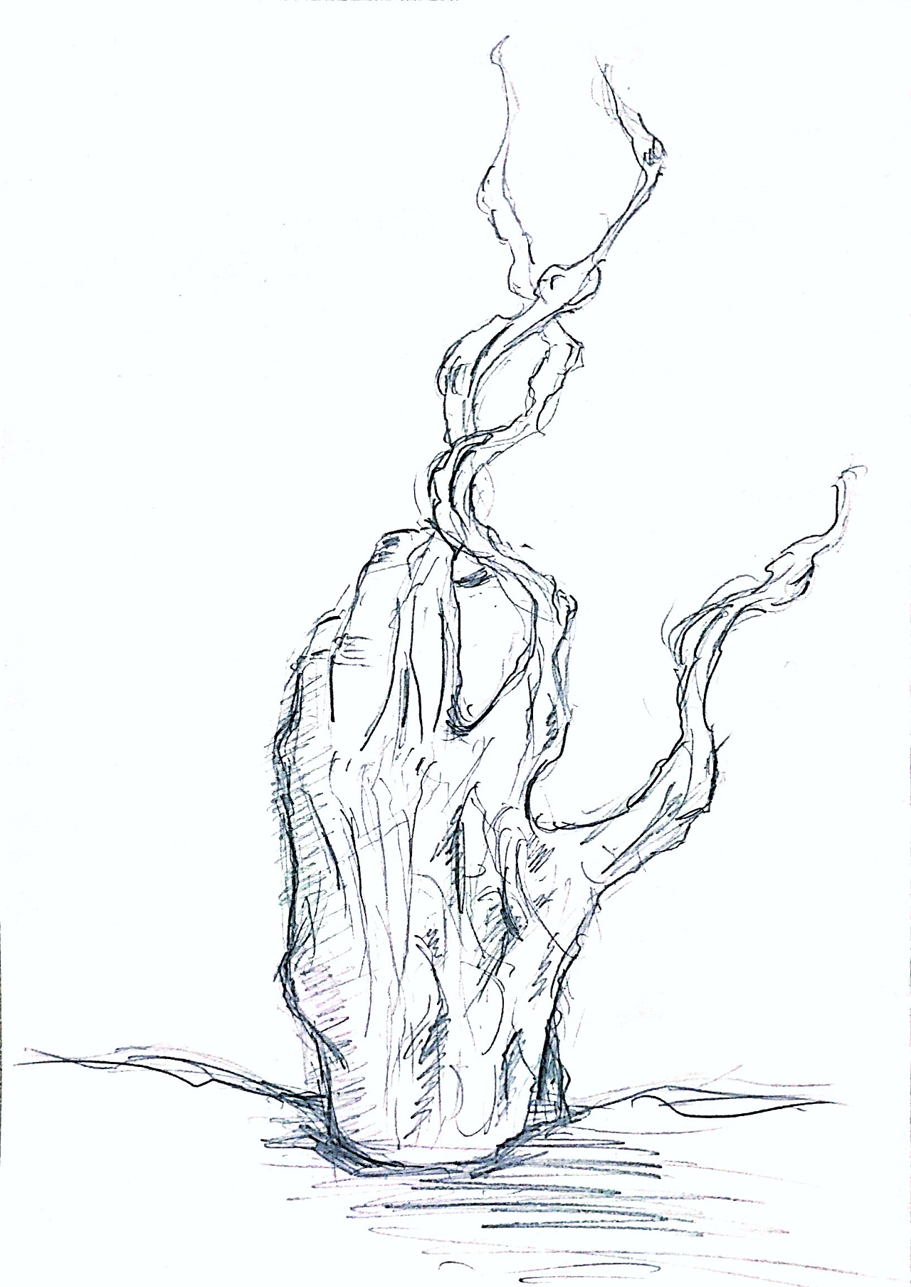 一只向上挣扎求生的手,zbrush雕刻,主体