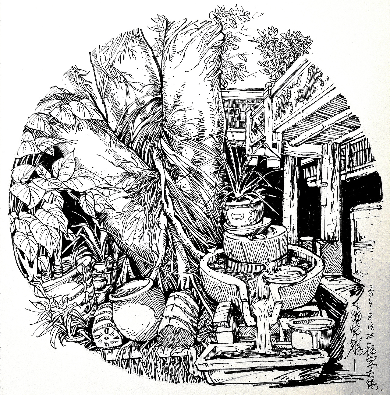 风景写生-钢笔画|纯艺术|绘画|站在浪尖 - 原创作品 - 站酷 (zcool)