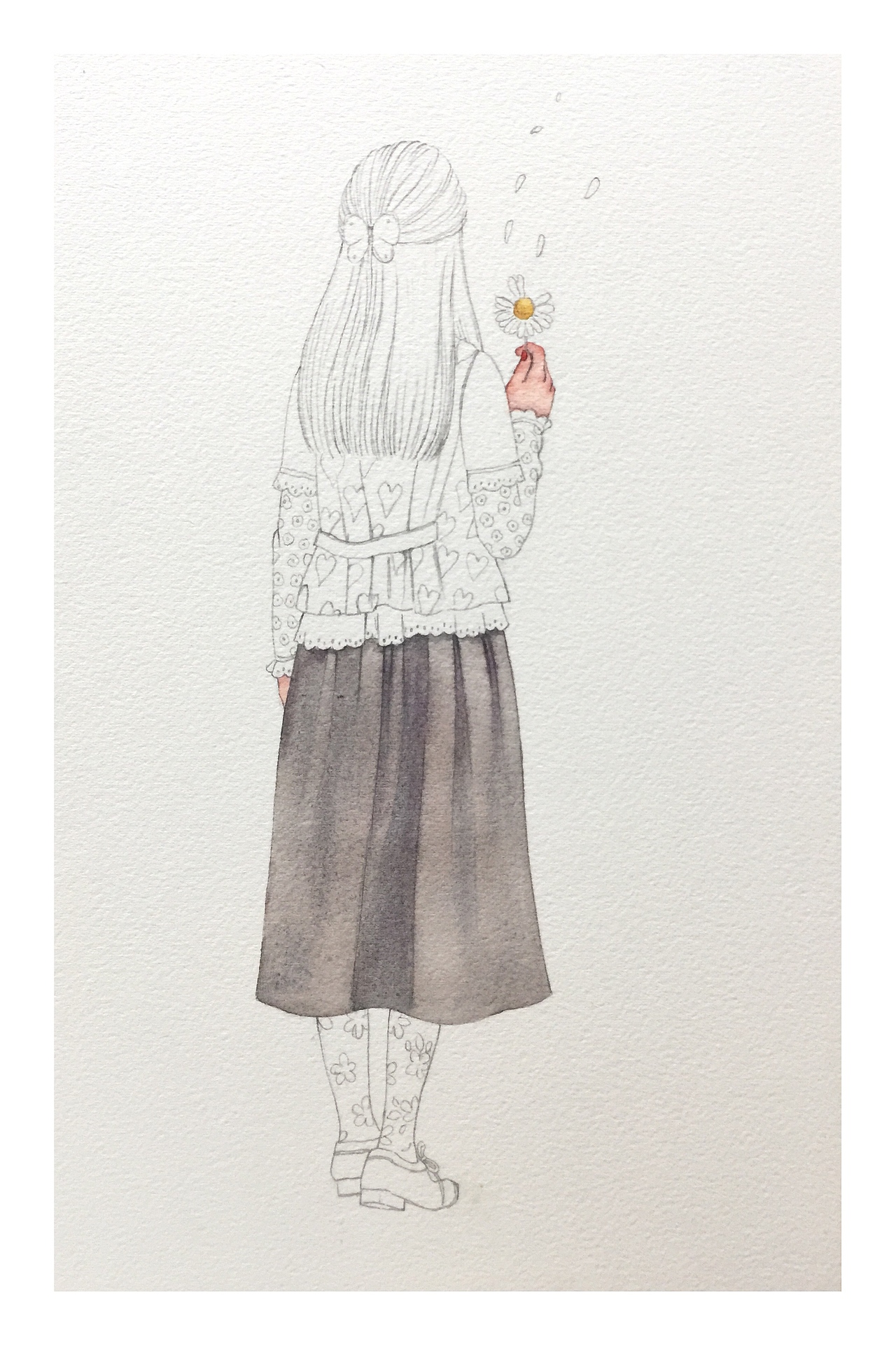 水彩森系少女步骤图|插画|创作习作|鸿哥_原创作品-站酷zcool