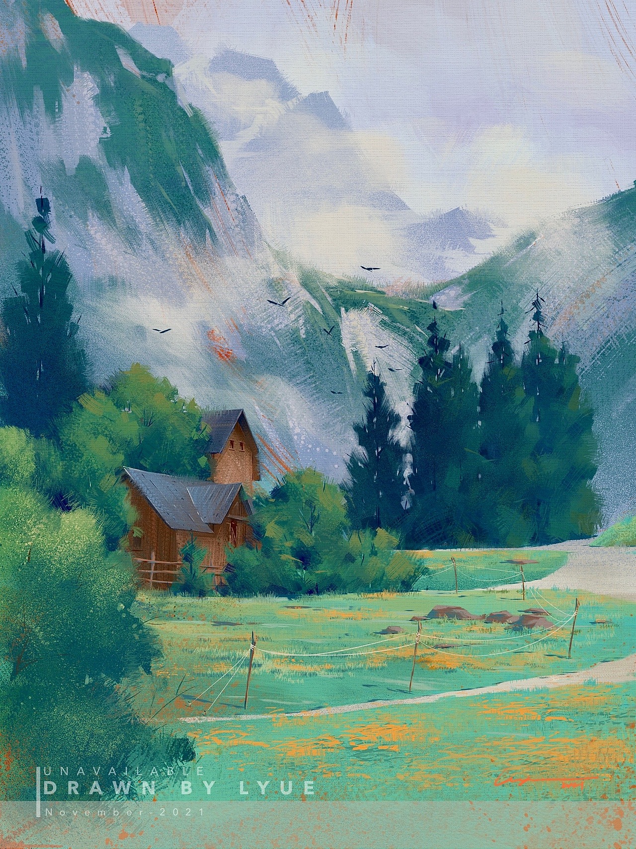 iPad风景插画合集（2021.11）（图ZMjc3NjgxMTEy） - 艺术插画 - 站酷设计师厘鱼Lyue原创素材 - 站酷ZCOOL