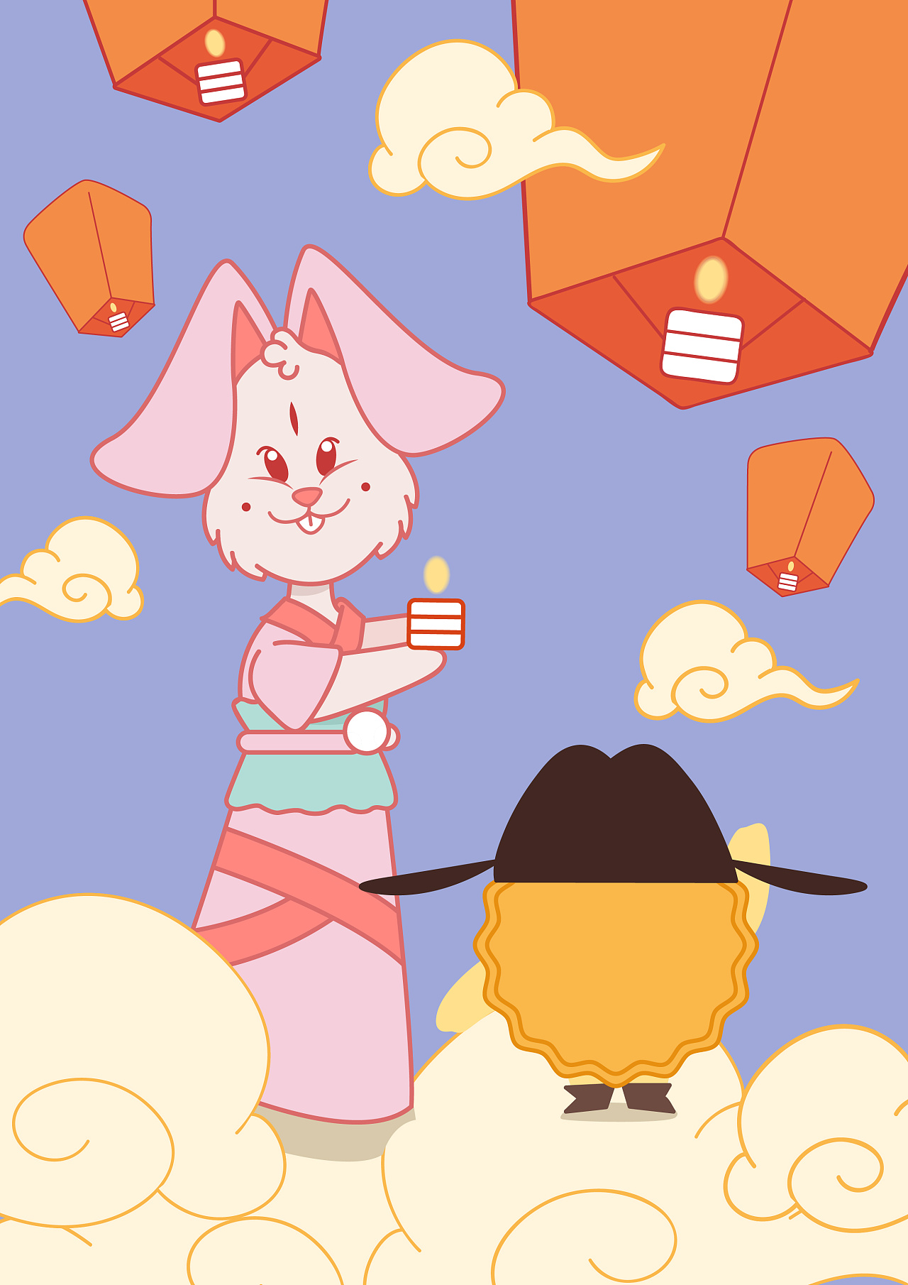 原创中秋节吉祥物设计