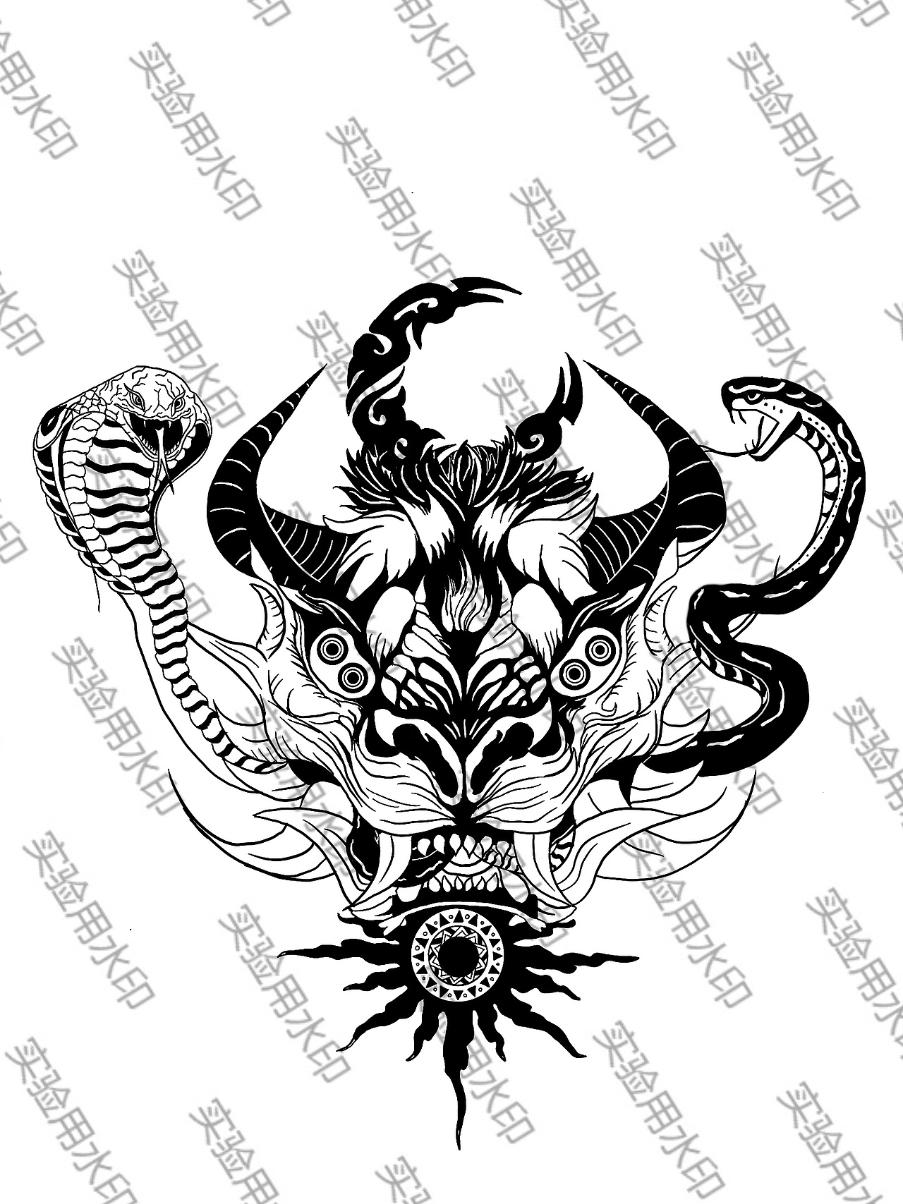 纹身插画（图ZMjU2OTE5NTQ0） - 商业插画 - 站酷设计师東感超人原创素材 - 站酷ZCOOL