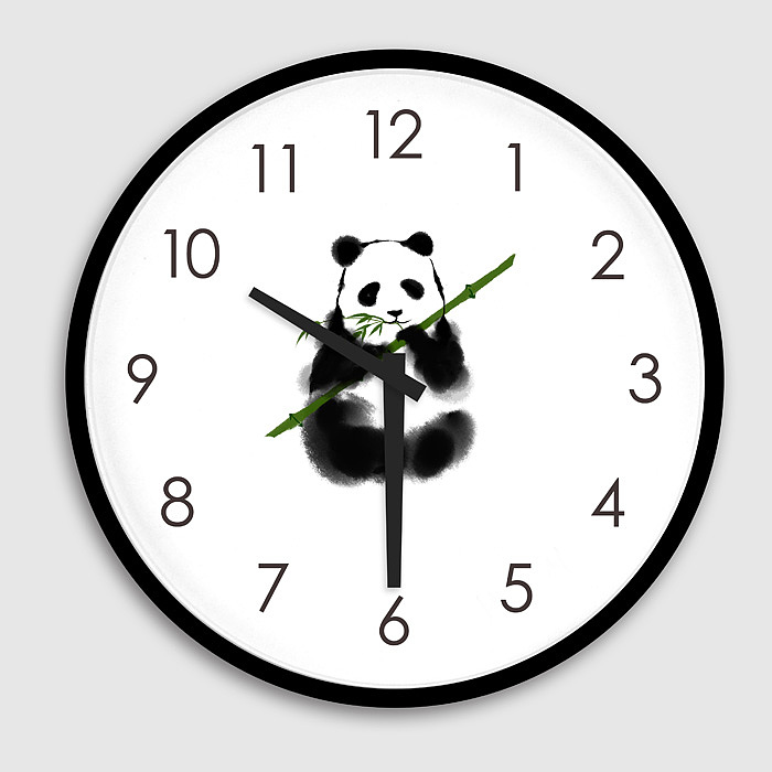 时钟表盘图案设计——熊猫系列