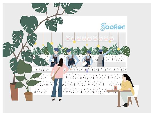 奶茶店插画设计