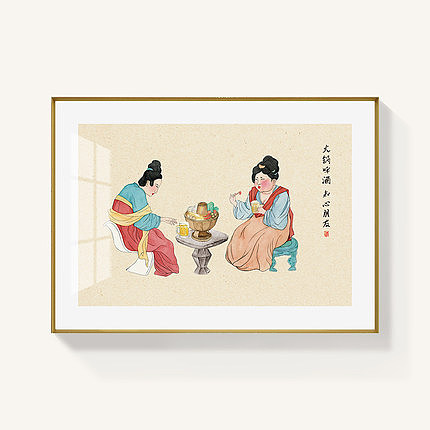 仕女图古风装饰画（图ZMTg5ODAxNDQ4） - 绘画 - 站酷设计师起贝艺术装饰画原创素材 - 站酷ZCOOL