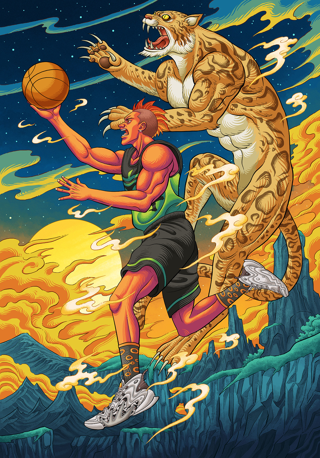 篮球插画系列创作