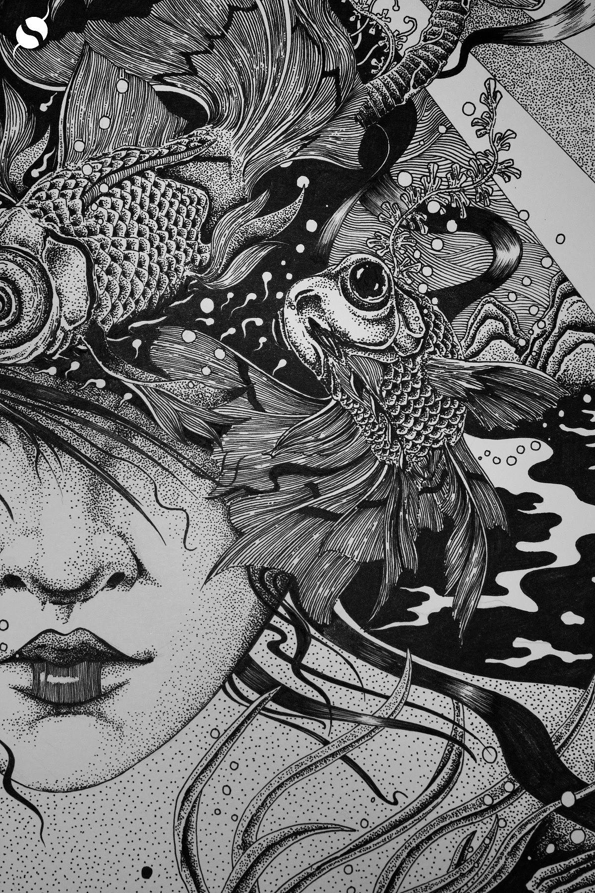 《孕育》针管笔插画作品（内含过程图）（图ZNDk2MzgxMDA=） - 商业插画 - 站酷设计师守望者Swangzhe原创素材 - 站酷ZCOOL