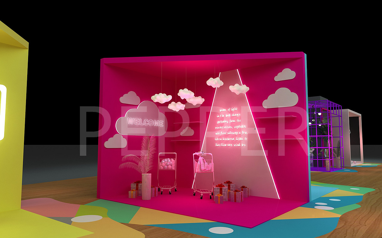 POP彩店 商场中庭 美陈（图ZMjE0MDczNjQ4） - 其他三维 - 站酷设计师pepper1110原创素材 - 站酷ZCOOL