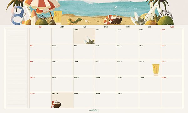 innsfree 2017 日历插画设计