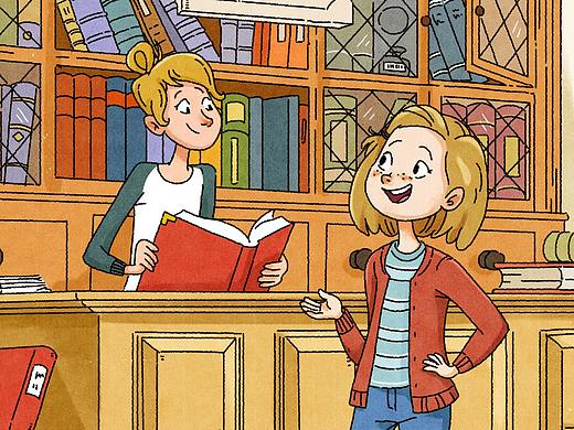 图书馆-儿童插画