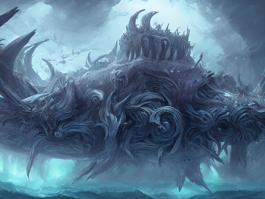 #站酷梦笔#深海 黑暗 巨兽 巨口