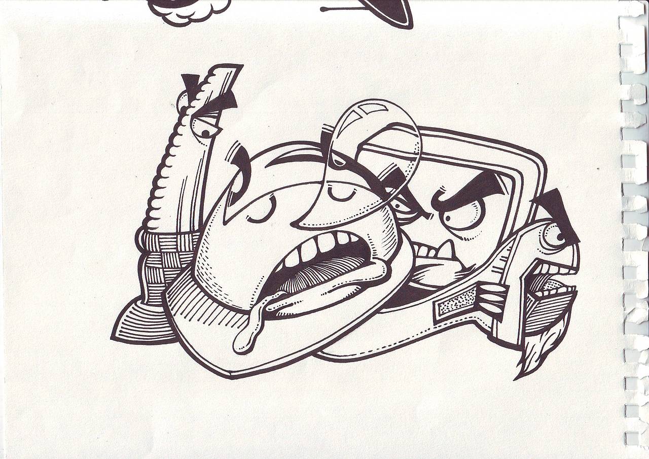 纸上涂鸦小作 4幅 过程图（图ZMTY4Njg2NjA=） - 绘画 - 站酷设计师傅淳强画者之旅原创素材 - 站酷ZCOOL