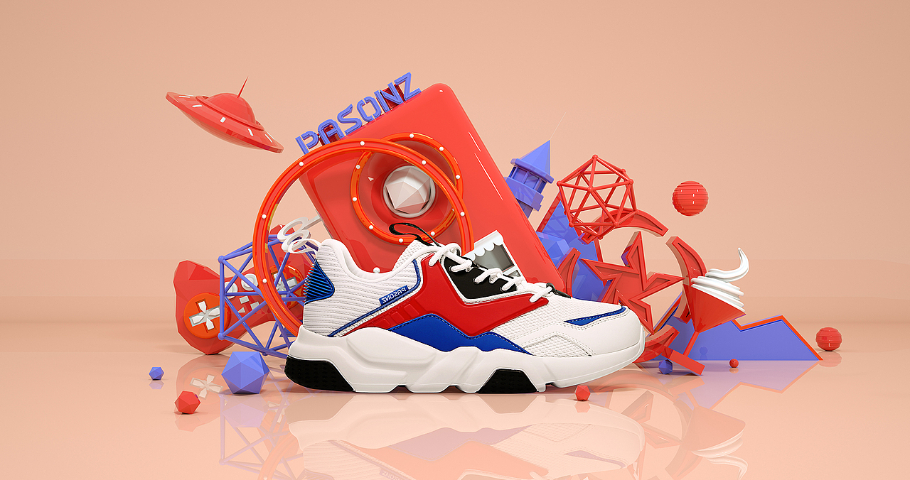 月度更新-3D鞋KV ,pop（圖ZMTQxNTE4Njgw） - 海報(bào) - 站酷設(shè)計(jì)師小時(shí)候可土了原創(chuàng)素材 - 站酷ZCOOL