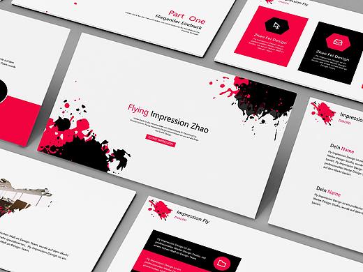 墨迹欧美风商务PPT模板