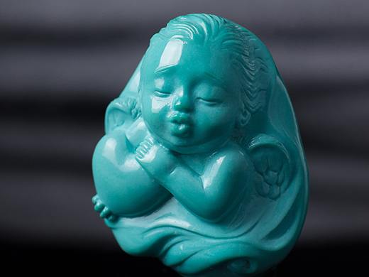 爱盘玩绿松石雕刻-小天使
