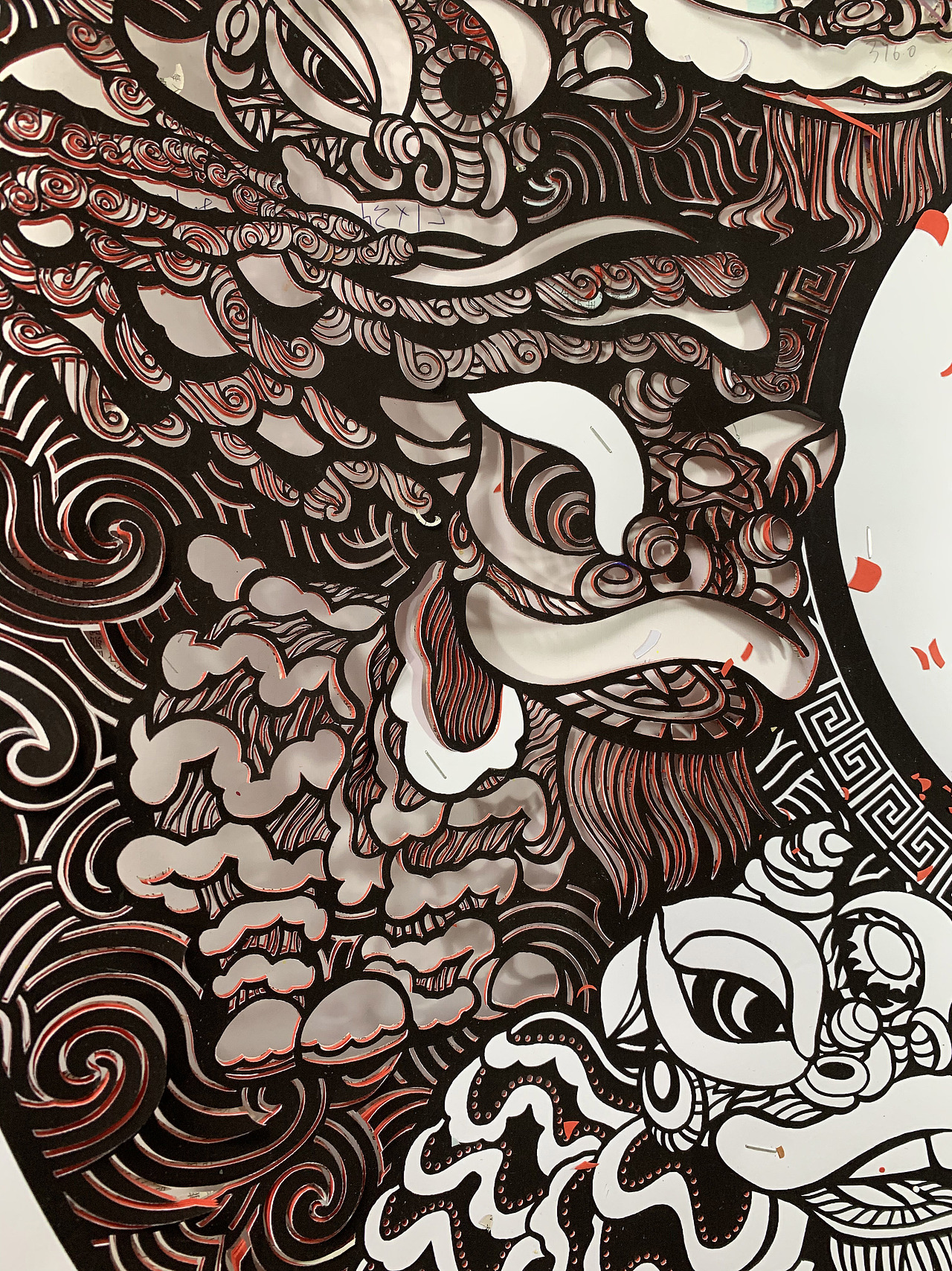 佛山纯色剪纸南粤雄狮