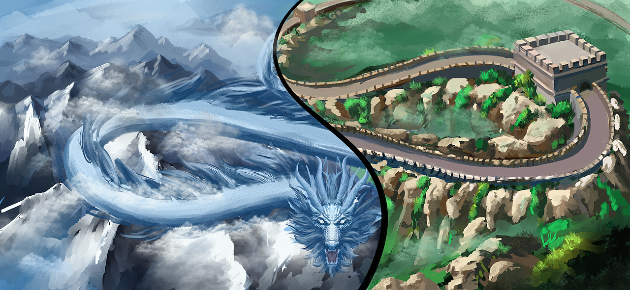 龙傲长城|平面|图案|落世泽_原创作品-站酷zcool