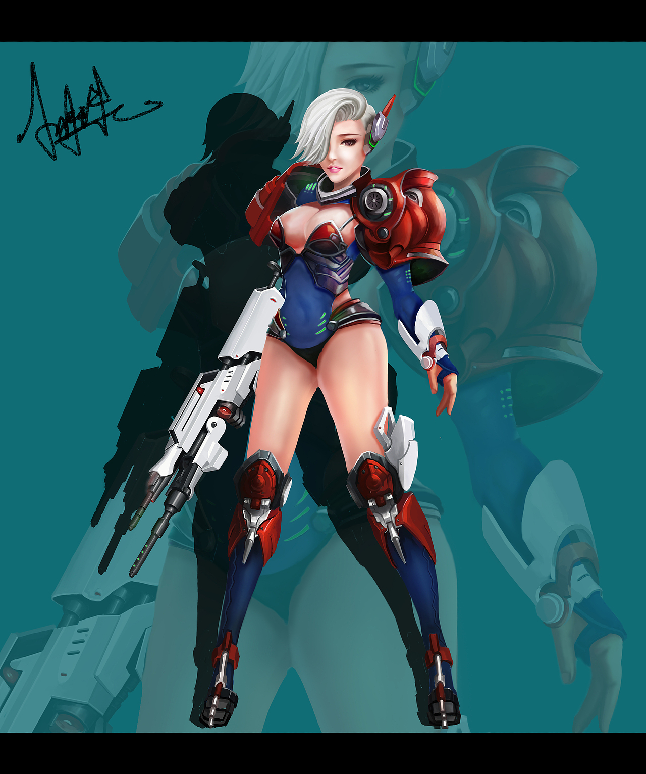 机甲女主播（图ZNjMwNzI4Mjg=） - 游戏原画 - 站酷设计师天边童姥原创素材 - 站酷ZCOOL