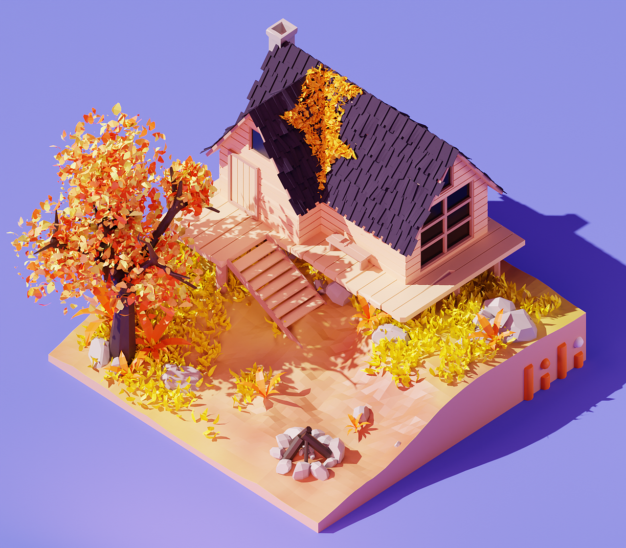 blender练习|三维|场景|微凉微雨后_临摹作品-站酷zcool