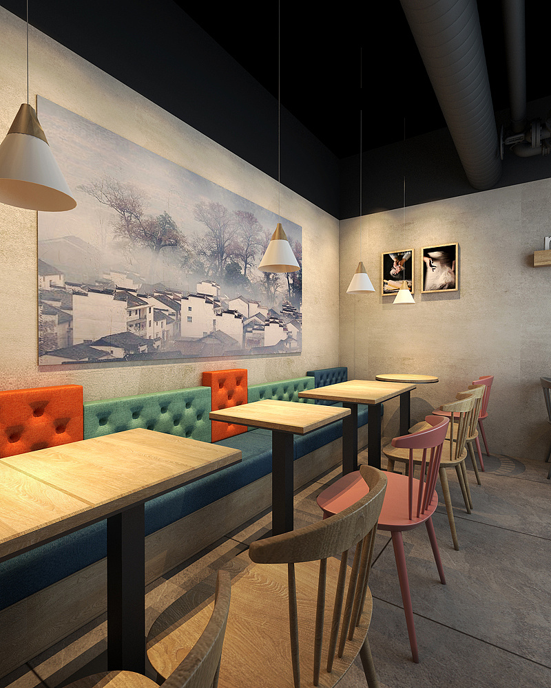 特色饮品小吃店设计-深圳卷吧